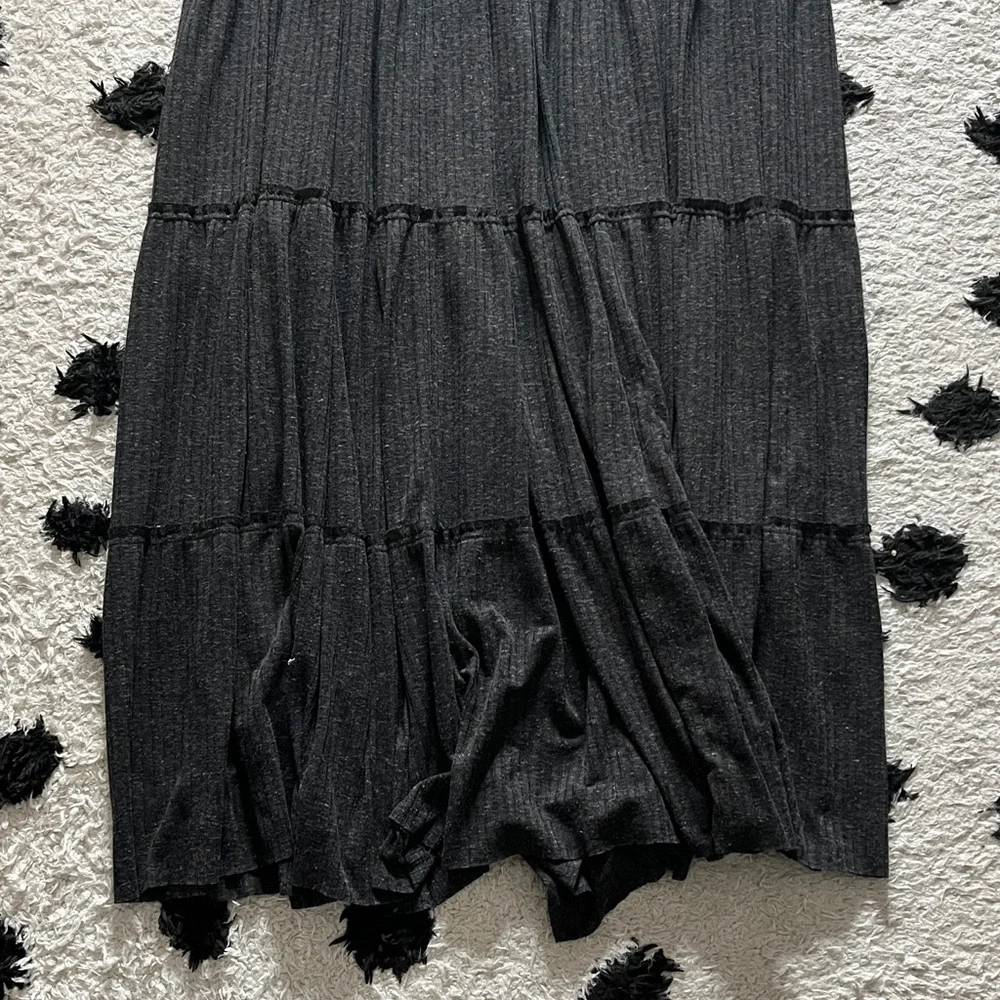 Free people beach size small saltwater tiered maxi dress dark grey short sleeve